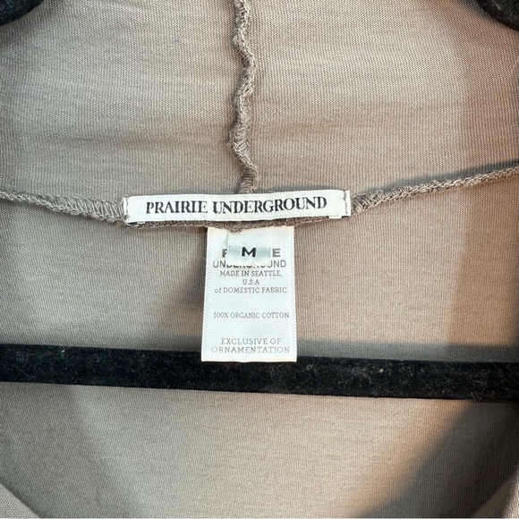 Prairie Underground Tan Organic Cotton Falconet Cowl Neck Long Sleeve Top - Picture 2 of 6